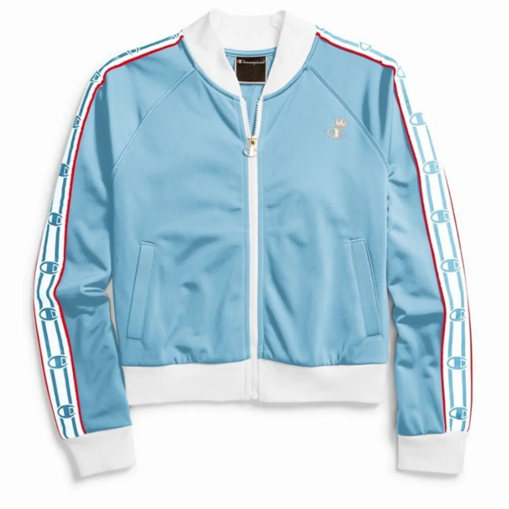 Champion Crown C Logo Cropped Life Track Jacket Baby Blue Medium